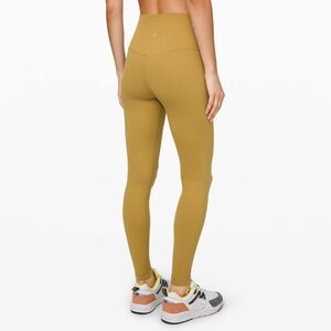Lululemon Align Pant 28" Grape Leaf - yellow green bronze mustard color